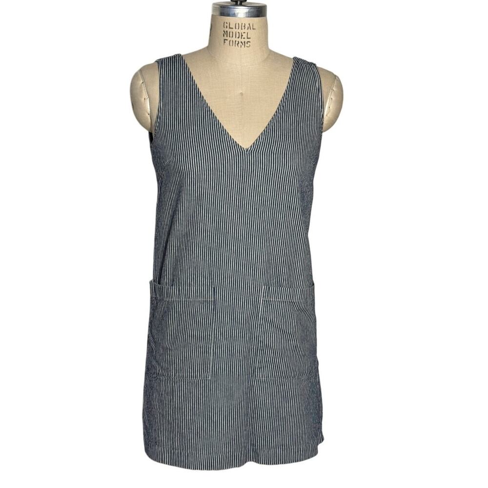 Louche Sleeveless Hickory Stripes Mini Dress Size Small Casual Jumper Layer
